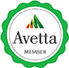 Circular avetta membership badge featuring a green border with the word "member" at the bottom and a logo containing stylized triangles above the word "avetta" in the center.
