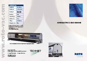 An advertisement for roto-vac featuring a commercial duct cleaning equipment, 'tech-jet', with diagrams, performance charts, and photos of the equipment and a branded service truck.
