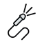A black carabiner clip with a multifunctional metal tool attached, including what appears to be a knife and screwdrivers, set against a transparent background.